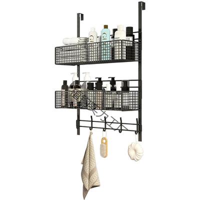 浴室架挂架免打WKX孔卫生间置物沐澡浴房挂篮洗门间玻璃门后毛巾