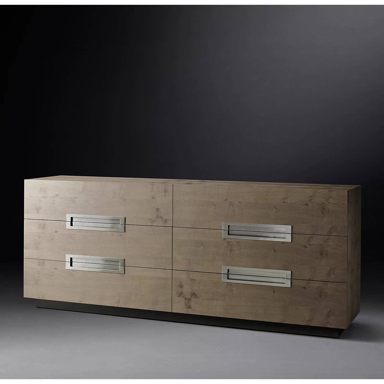 RH家卧具美式复门古实木室斗柜现代客简约轻奢厅抽GRL屉柜厅玄关