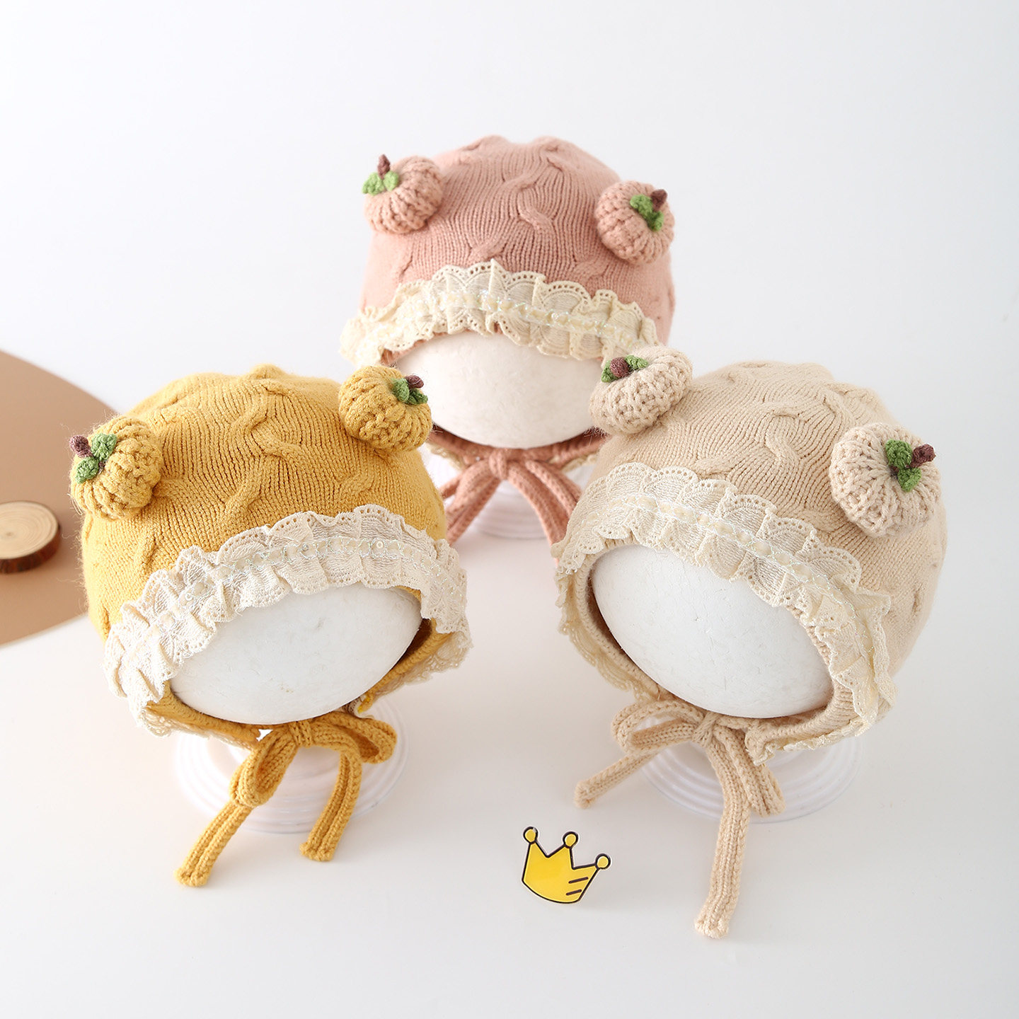 婴儿帽子秋冬季套头帽婴幼儿护耳帽女宝宝公主花边可爱超萌毛线帽,童装/婴儿装/亲子装,帽子,淘宝优惠券,粉丝福利购,淘宝优惠卷