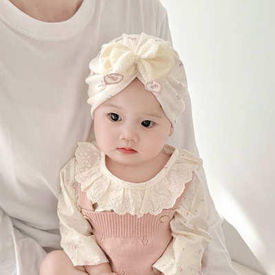 婴幼儿帽子春秋薄款护囱门胎帽宝宝小月龄0-3月蝴蝶结囟门印度帽