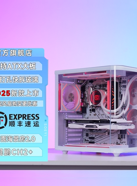 硕一 鲲鹏CH2+台式机电脑ATX主机箱白色侧透海景房小游戏240水冷