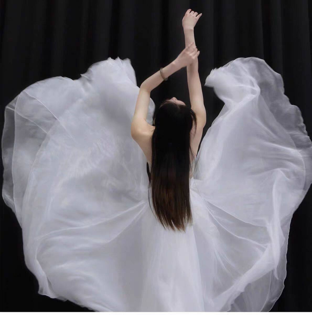 天丝900度大摆裙一体裙裤古典舞飘逸舞蹈裙中国风现代舞练功服