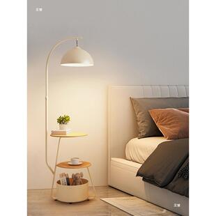 原木风客厅沙发角落地灯充电置物收纳一体茶几灯奶油风卧室氛围灯