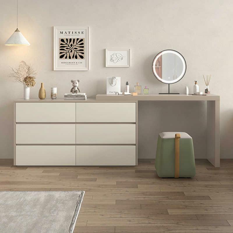 实木梳妆台斗柜一体简约现代化妆台收纳柜小户型卧室化妆桌床尾柜