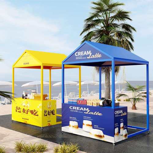 商场大型活动棚架售货车美食节集市小吃摊位车摆摊货架街边展品台