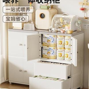 喂养台收纳柜宝宝婴儿用品置物架儿童衣柜玩具整理落地储物柜