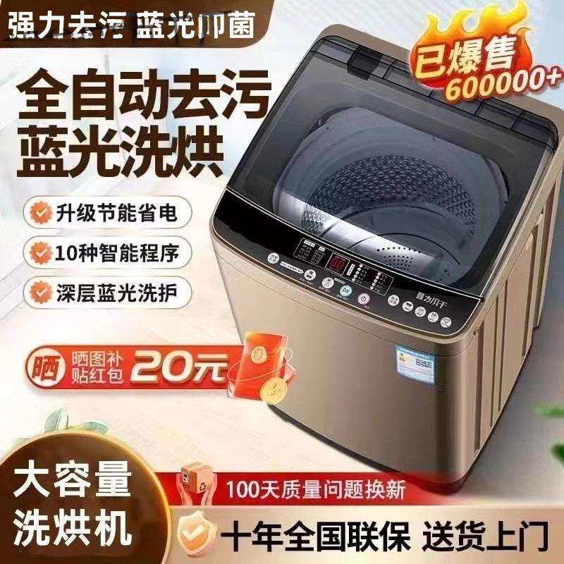 波轮洗衣机全自动家用6.5/8/10公斤小型租房甩干洗脱一体