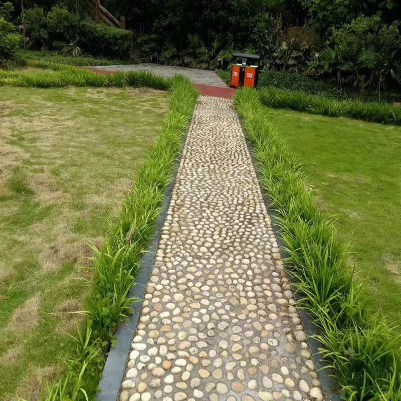 批发鹅卵石机制抛光五彩雨花石园林造景铺路黑白鹅卵石河卵石