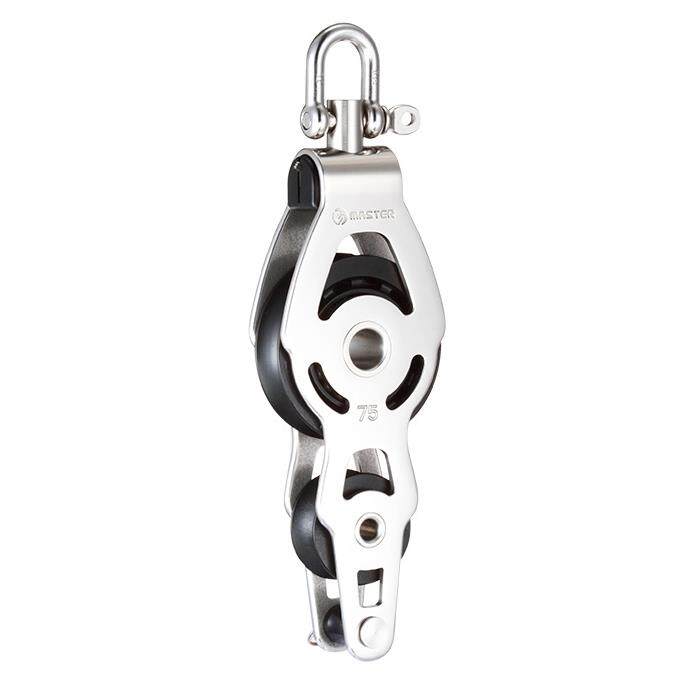 75毫米轮径19毫米线径单轮/旋转/卸扣/带耳不锈钢滑轮SSC-7520F