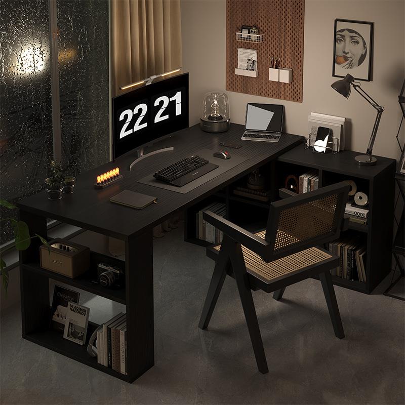 转角书桌书架一体桌L型电脑桌学生家用写字桌拐角办公桌卧室桌子