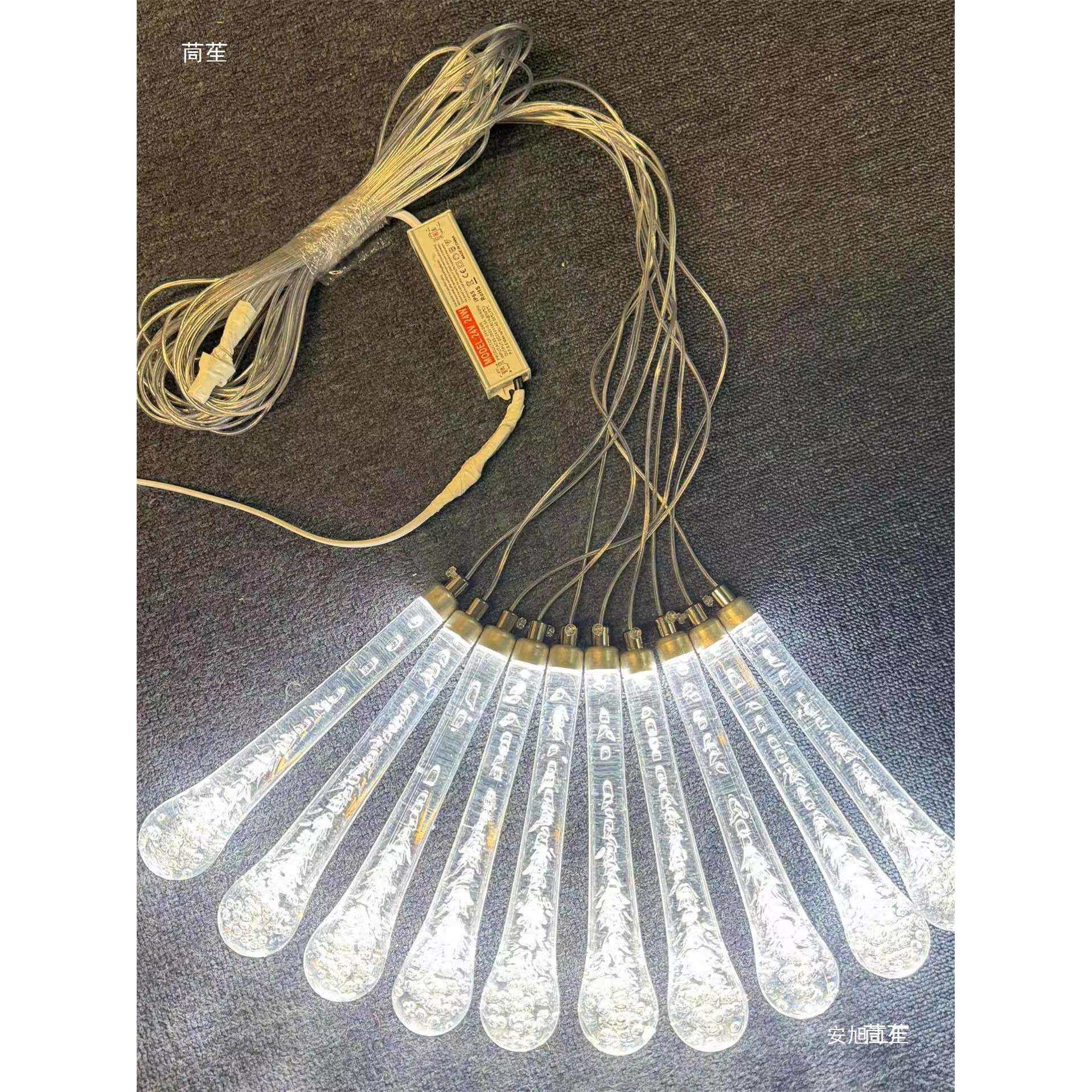 婚庆吊顶装饰透明气泡亚克力水滴吊灯婚礼场景艺术LED灯串道具灯