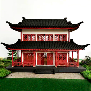 立体3d中国风diy江南古镇手工制作环艺房子老屋建筑模型拼装实木