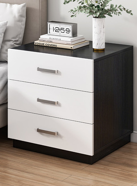 白色欧式长40 50宽35高50 60轻奢简约床头柜23抽屉现代储物小柜子