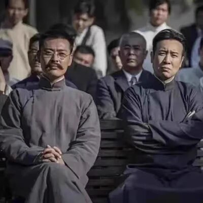 粗布长衫男民国服装相声服中式长袍马褂唐装古装长褂古风伴郎大褂