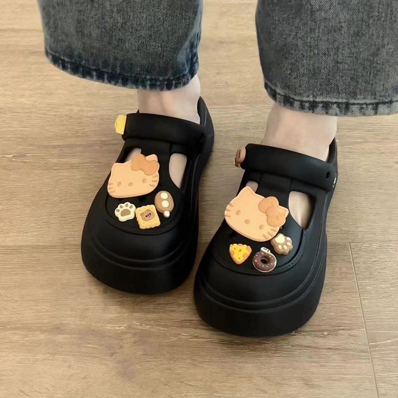 洞洞鞋厚底夏季2024女款增高外穿韩版防滑包头两穿凉鞋拖鞋超软,女鞋,洞洞鞋,淘宝优惠券,粉丝福利购,淘宝优惠卷