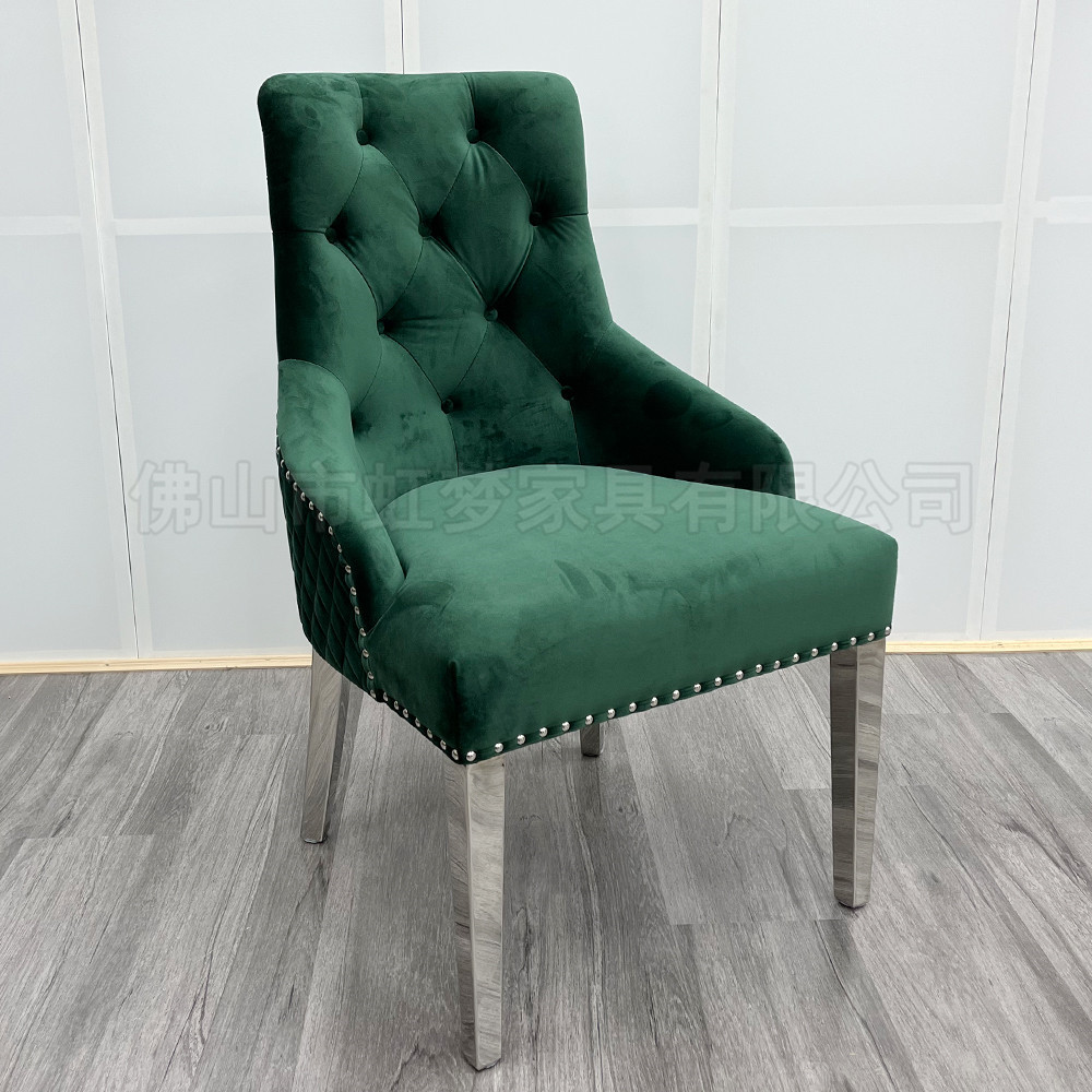不锈钢丝绒高靠背餐椅批发