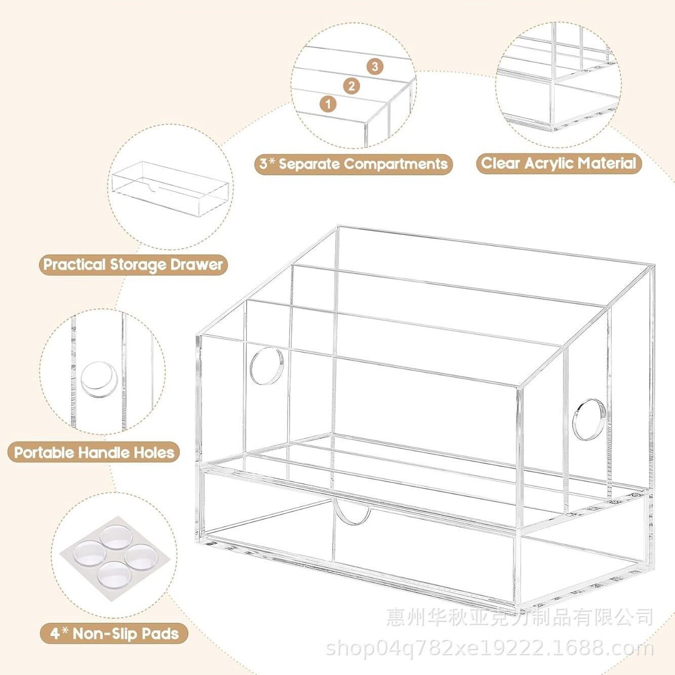 跨境热卖亚克力桌面信件整理收纳架多功能分格台面办公用品置物架