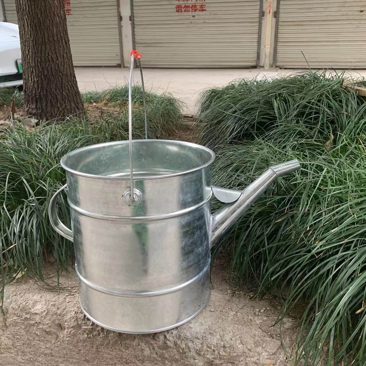 15L大把手长嘴加油桶大口径油壶镀锌白铁加油壶汽油桶备用油箱