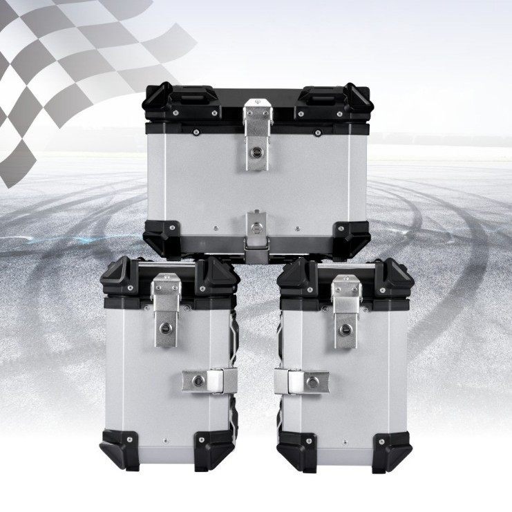 热销28L35L大容量包角铝合金边箱通用型防水防撞旅行摩托车尾箱