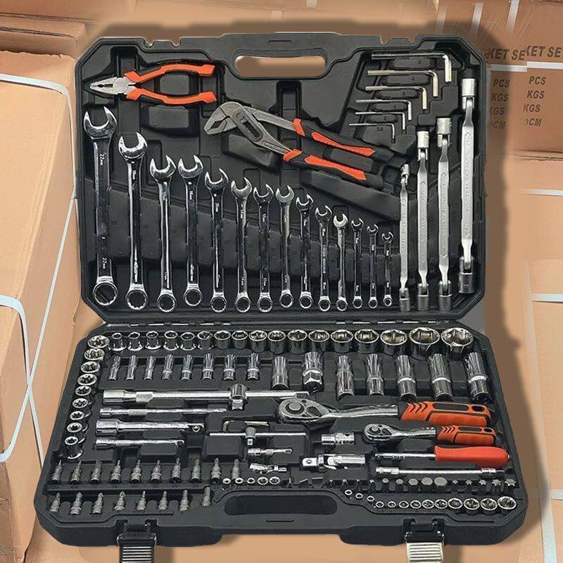 151件修车工具套装汽修维修汽车套筒扳手组套棘轮快速扳手组合