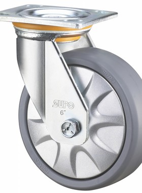 SUPO向荣5寸承重型带五金边刹车灰色PP万向脚轮Z07S-01C-125-112