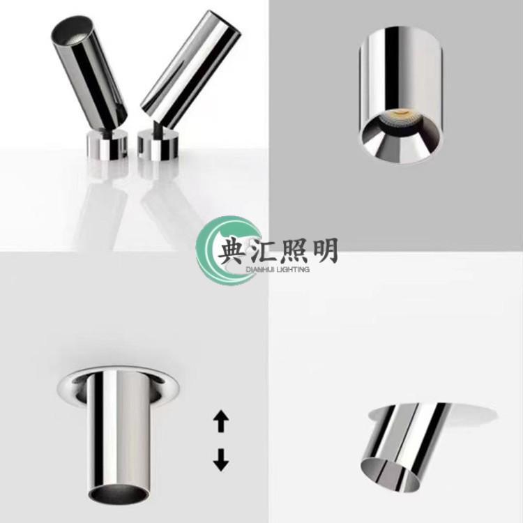 家用明装嵌入式中古风客厅卧室洗墙可调角度led伸缩筒灯射灯灯具