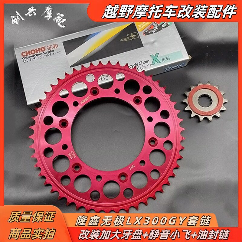 隆鑫LX300GY-D无极300GY改装加大牙盘静音小飞链轮套链征和油封链
