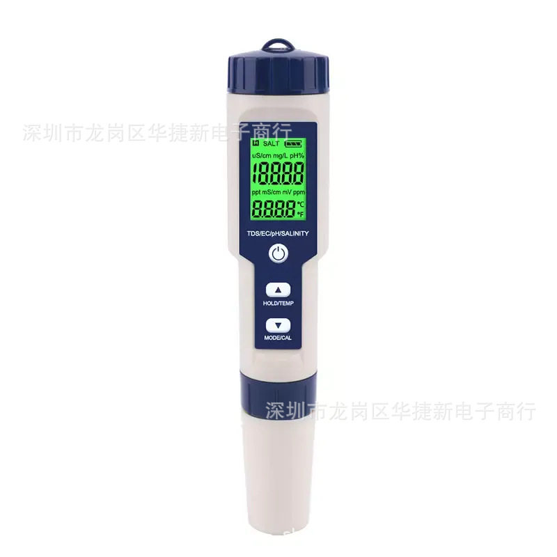 五合一水质笔9909PH计TDS/EC电导率5合1水质测试笔养殖海缸盐度