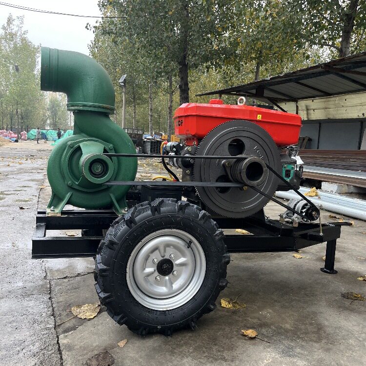 水坑快速排水泵 拖车款小型浇水机 后悬挂轴连接八寸水泵