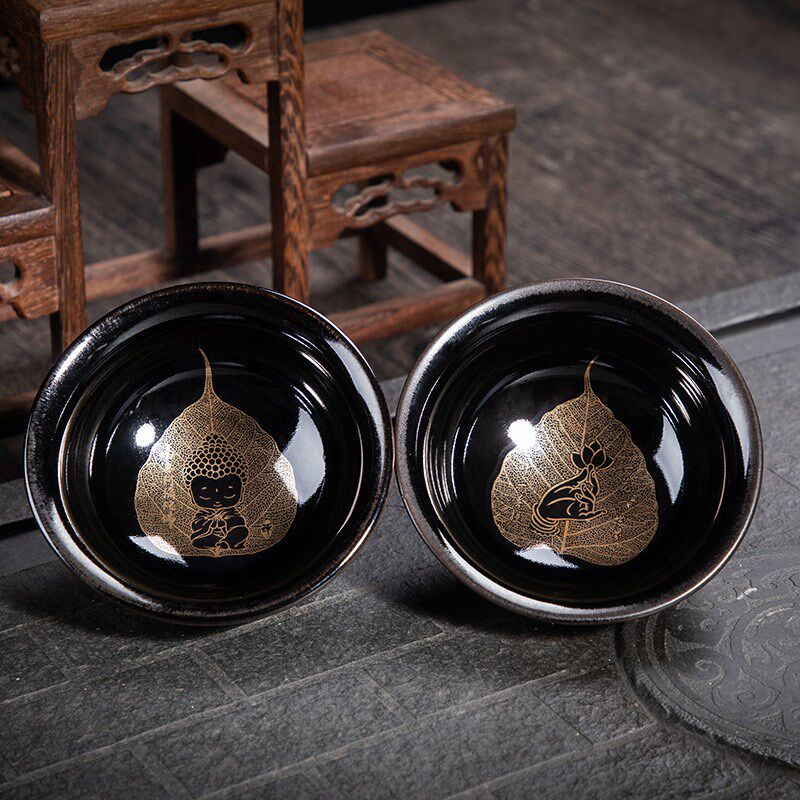 速发吉州碗木叶天目盏陶夫茶具建盏茶杯功瓷茶盏茶窑主人杯单杯