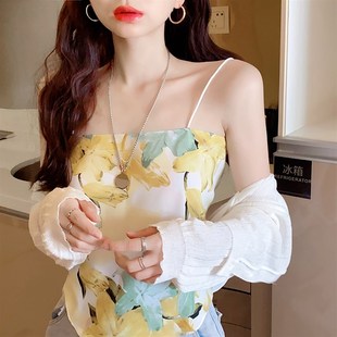 速发式吊带背心内搭外穿夏背古印花美复性感碎花肚兜小抹胸上衣