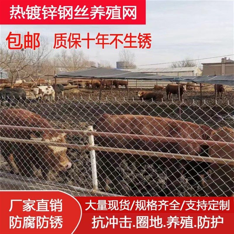 速发勾花网镀锌防丝铁丝网围栏养殖养狗牛羊钢锈网家用养鸡护栏隔