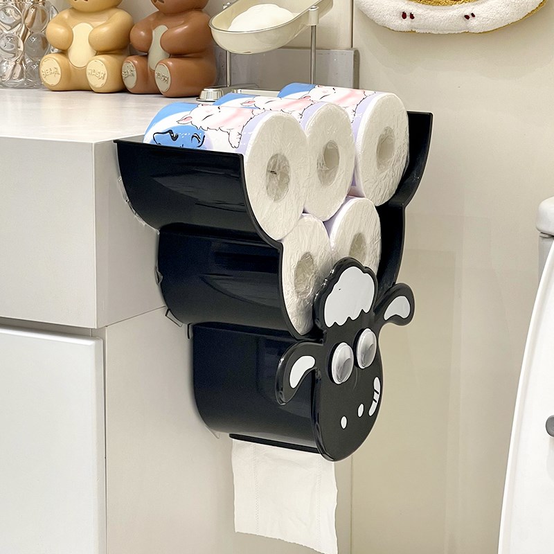 速发卫生间壁种收纳神器各挂收纳架免打孔置物卷浴室架纸架厕所踩