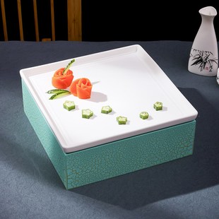 速发酒店私房菜高档餐厅特色竹木餐具陶肉带底瓷正方意境菜牛座纯