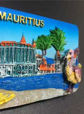 直销新款出口毛里求斯世界旅游纪念树脂冰箱贴收藏浮雕手绘创意创