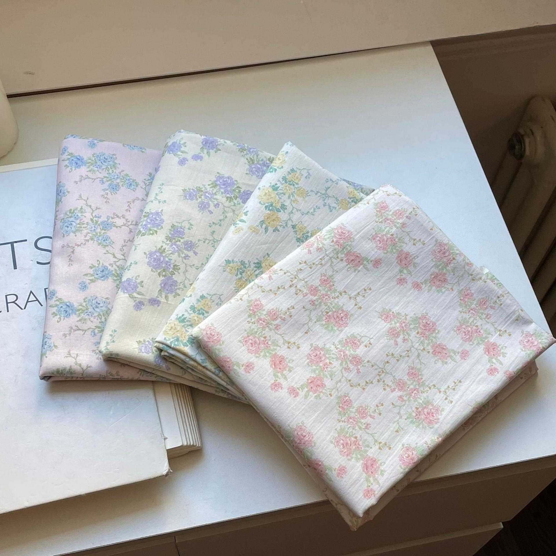 直销新款纯棉60S支仿天丝数码印花布料韩版小碎花花布 床品童装连