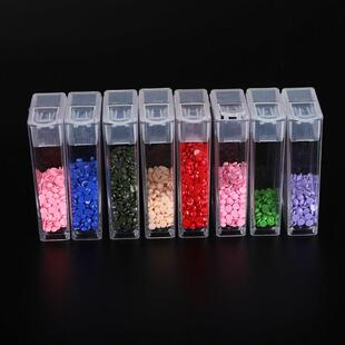 直销新款钻石画米珠收纳盒小方瓶圆瓶大方瓶装钻盒美甲储物盒点钻