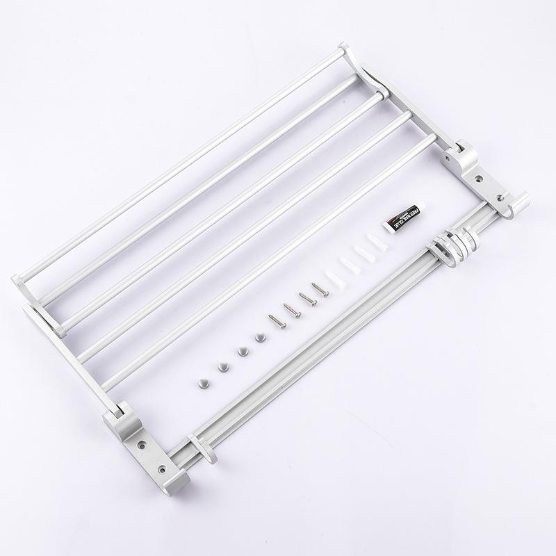 直销新款太空铝免打孔五金挂件活动毛巾杆毛巾架壁挂式浴巾置物架