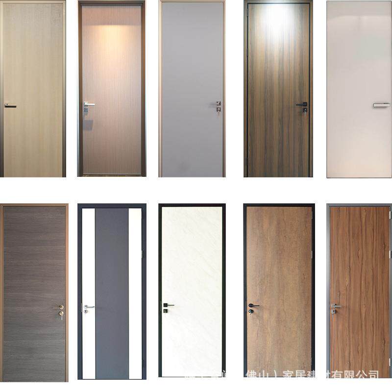 直销新款定制房间门铝合金仿橡木窄边框门铝蜂窝门轻奢极简铝木室