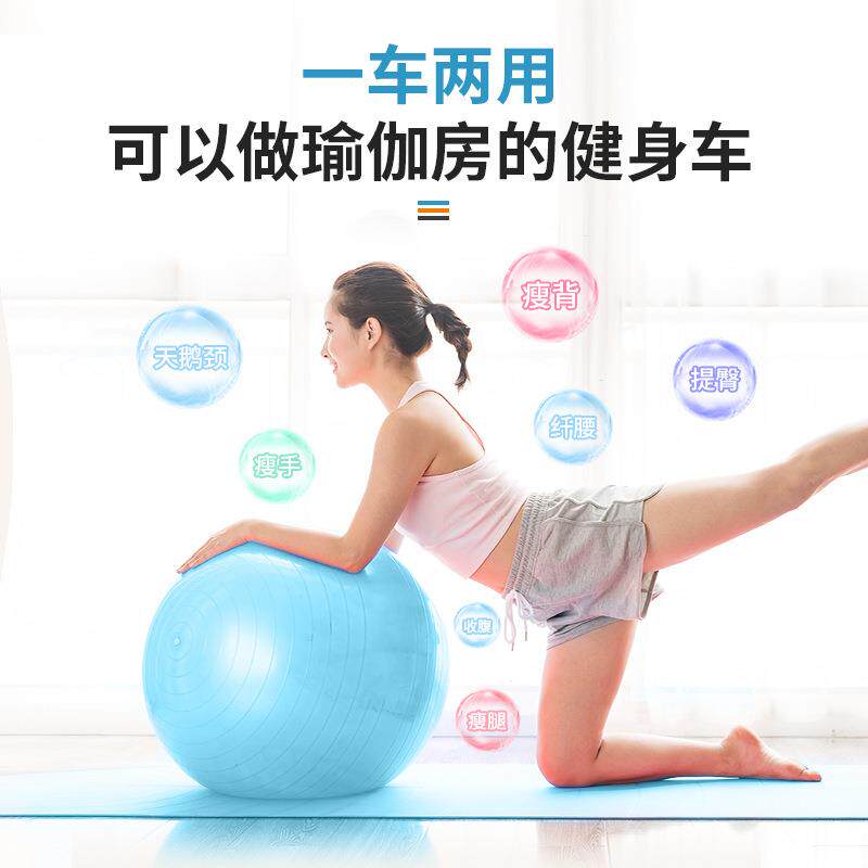 直销新款瑜珈球健身车动感单车家用磁控静音脚踏自行车室内健身房