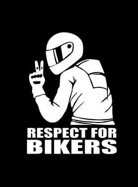 新款直销外贸Respect for Bikers摩托车车贴汽车贴纸镭射雕刻车贴