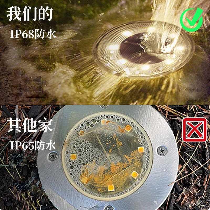 直销新款跨境地埋灯IP68防水不锈钢庭院户外灯家用草坪灯