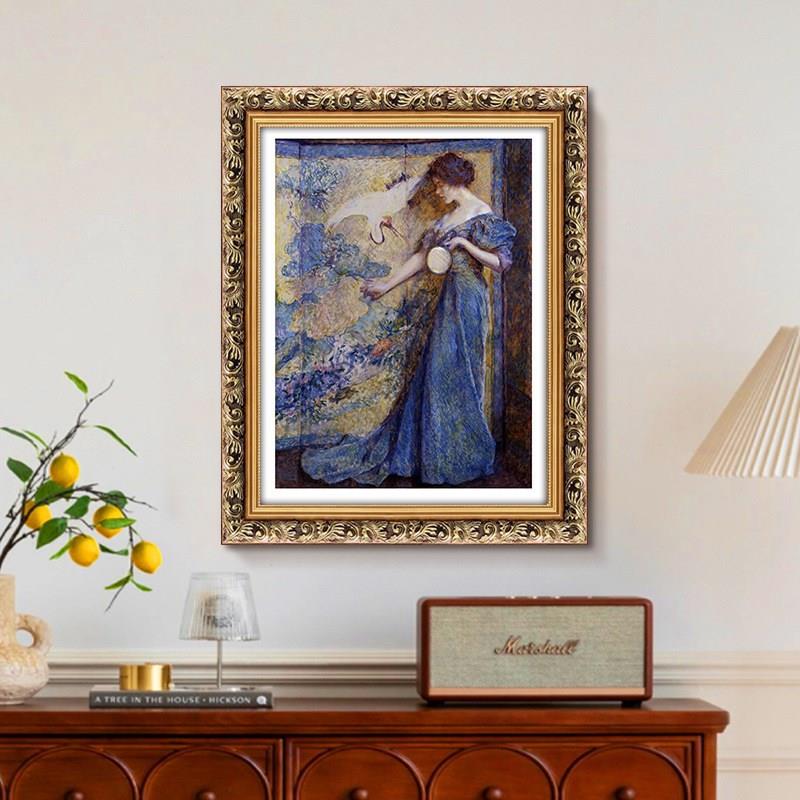 东方》古典a青XMC花蓝中风玄关壁国炉装饰画欧式美古典女人物肖像