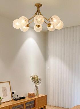 法式轻奢卧室21753吸顶灯美房式中古vinag铜e客厅灯餐厅书t全玻璃