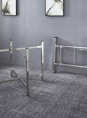 简易大圆桌架可折叠锈钢桌腿支架叠桌餐桌折桌腿桌AL101083脚架桌