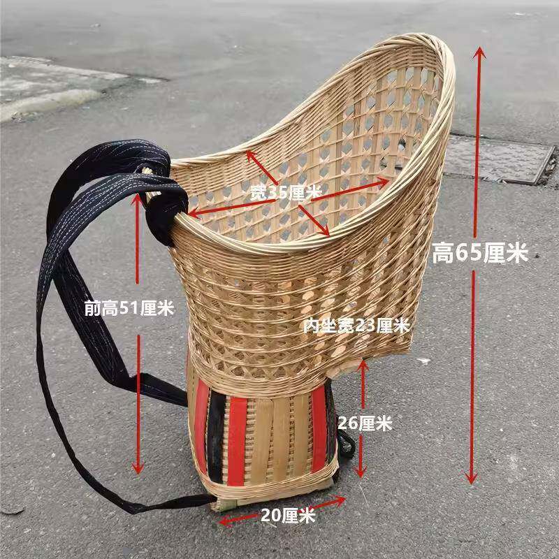 四背编儿童背篓川背娃娃孩婴儿背篼背筐手工竹小传统老式HSD复古