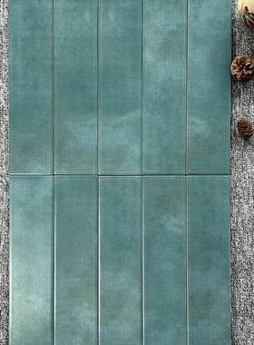 南MGM洋复绿色蓝渐变条形古色手风工砖吧台厨房卫生间民宿墙砖餐