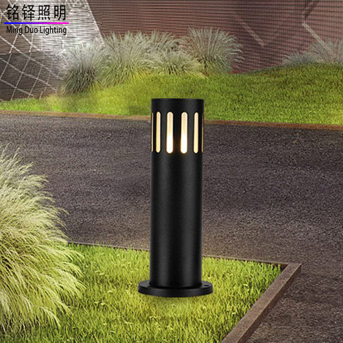 草坪灯户外庭院草地花园插地公园花园值物灯圆形铝材E27灯泡款