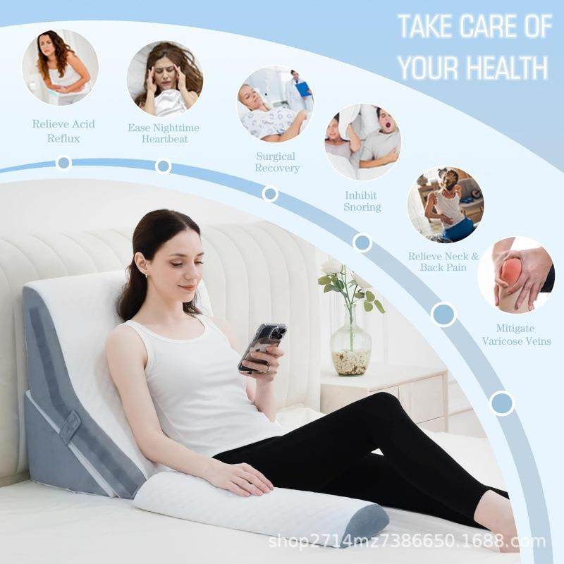 件3套睡眠楔形抱枕可调节床记忆泡沫用于解缓M后腿疼痛,居家布艺,抱枕被,淘宝优惠券,粉丝福利购,淘宝优惠卷