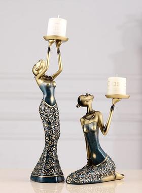 欧式复美C0106拍女烛台摆件美式家家用创意居酒柜古装饰婚庆摄蜡